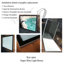 Super Slim Light Boxes Single Side Waterproof - Key Open