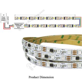 SMD 5050 IC LED Strip - Product Dimension
