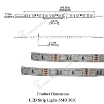 SMD 5050 Multi Color LED Strip - Product Dimension