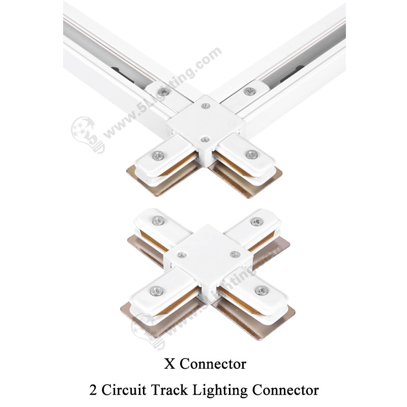 6 Pack L-Type Track Light Connectors - Black PC Adapters For 110V Lighting Systems