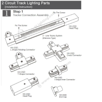 2 Circuit Track Lighting Parts - Installation Instruction - 1