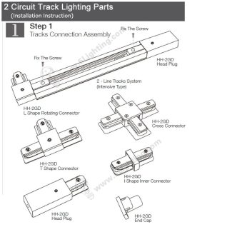 2 Circuit Track Lighting Parts - Installation Instruction - 1