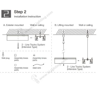 2 Circuit Track Lighting Parts - Installation Instruction - 2