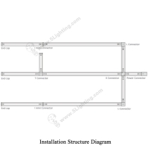 2 Circuit Track Lighting Parts - Installation Structure Diagram