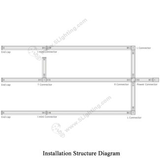 2 Circuit Track Lighting Parts - Installation Structure Diagram