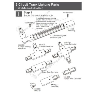 3 Circuit Track Lighting Parts - Installation Instruction - 1