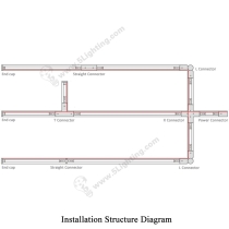 3 Circuit Track Lighting Parts - Installation Structure Diagram