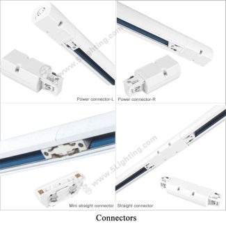 4 Circuit Track Lighting Parts – Round Shape - Connectors - 1