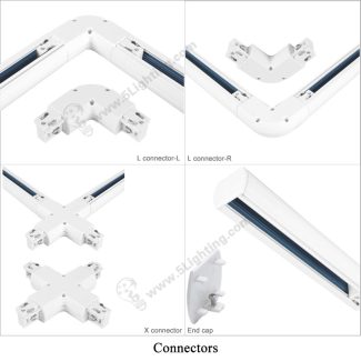 4 Circuit Track Lighting Parts – Round Shape - Connectors - 2