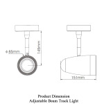 Adjustable Beam Track Light 5L-033K - Product Dimension