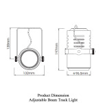 Adjustable Beam Track Light 5L-034K - Product Dimension