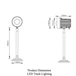 LED Track Lighting 5L-007K - Product Dimension