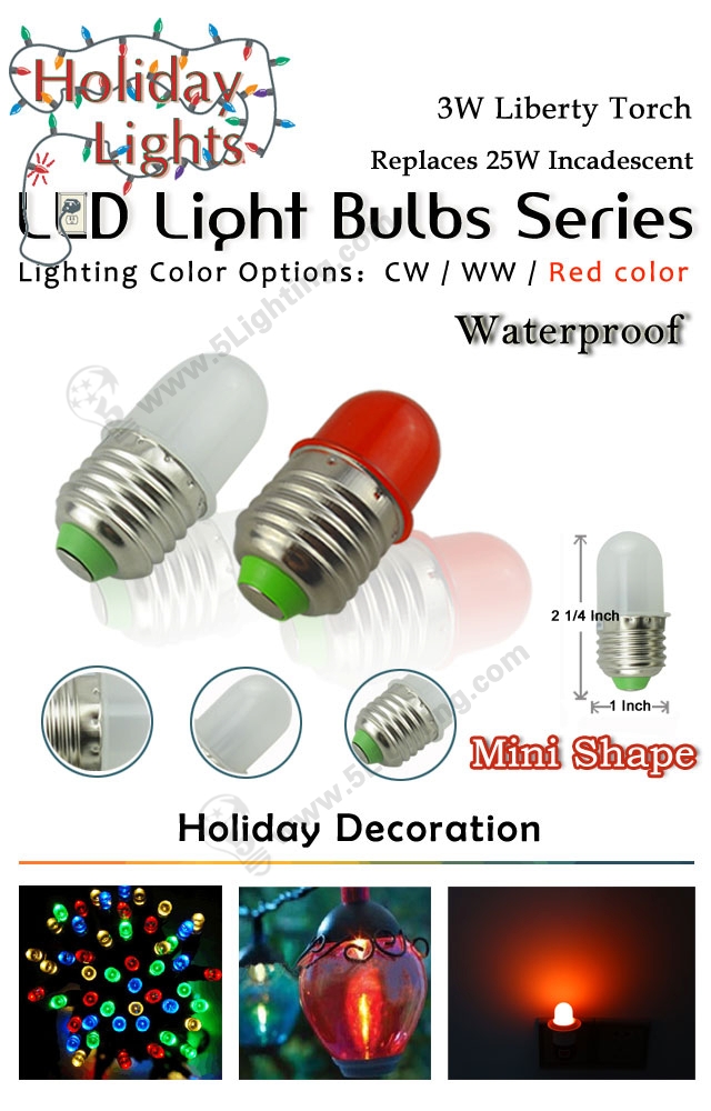 holiday decoration lighting 3W led light bulbs Liberty Torch