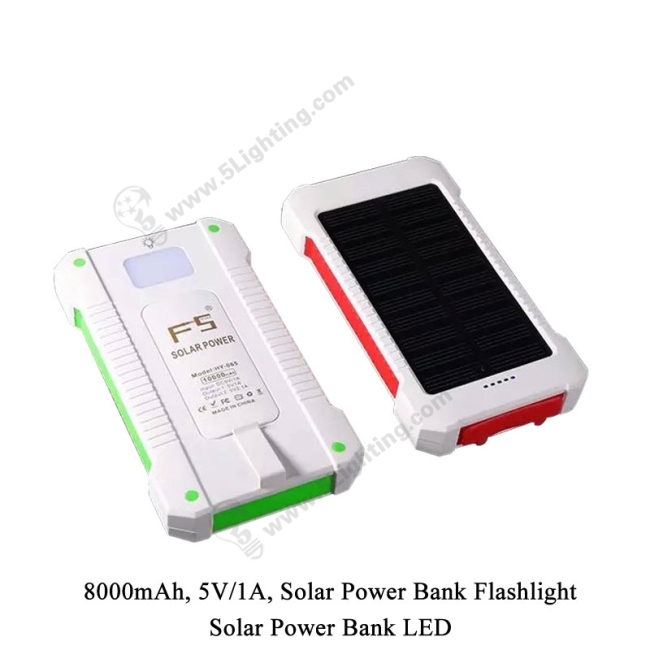 Solar Power Bank LED 5L-8000 - 1 Solar Power Bank LED 5L-8000 - 1
