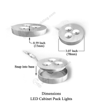 LED Cabinet Puck Lights 3W - Dimensions