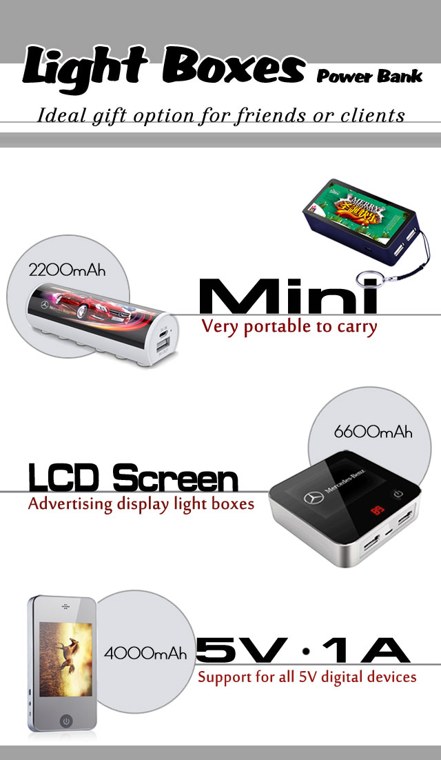 Light Boxes Power Bank Light Boxes Power Bank