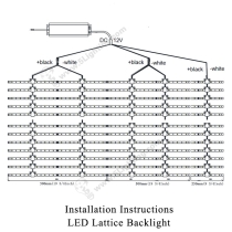LED Lattice Backlight SMD 5050 Single side 500mm - connection