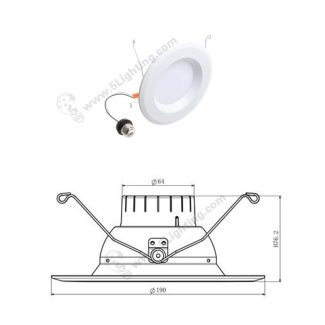 UL LED Downlight - 6 inch - Dimensions