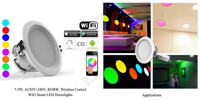 rgbw bluetooth smart led downlights 7.5w rgbw bluetooth smart led downlights 7.5w