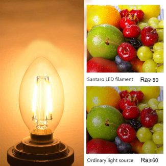 Dimmable Filament LED Candle - 4w - b10 - applications - CRI