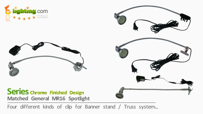 Chrome Finished led banner stand display lights Chrome Finished led banner stand display lights
