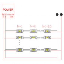 Mini SMD 3014 LED Module - 3pcs - connection