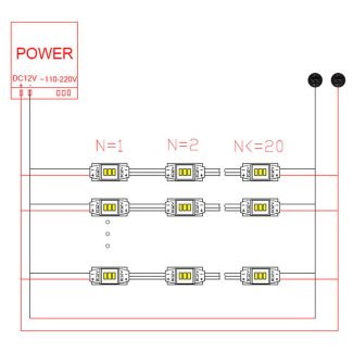 Mini SMD 3014 LED Module - 3pcs - connection