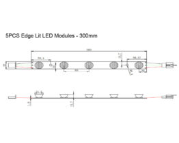 Edge Lit LED Modules - 300mm - dimension