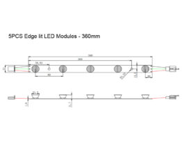 Edge Lit LED Modules - 360mm - dimension