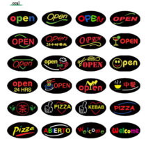 oval open signs patterns, oval open signage text, oval welcome sign customized