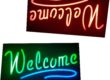 custom led neon open signs, rectangle led neon sign, welcome led neon signage