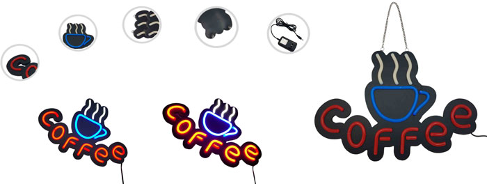 led- neon signs , coffee led neon signage