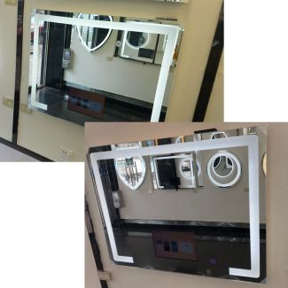 Mirror light box display with LCD player