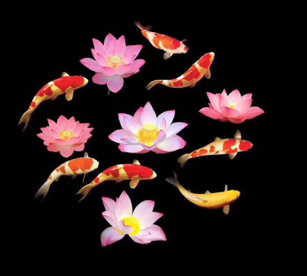 LED Projection Application for fishes and flowers