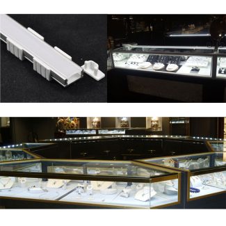 Surface mounted lighting aluminum extrusion for store cabinet