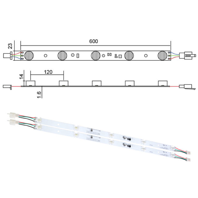 led light box edge lights 600 mm