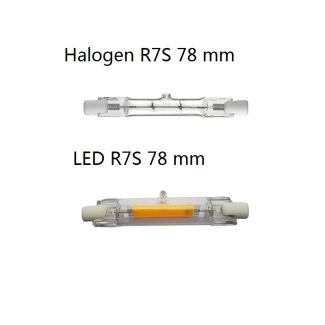 R7S LED Bulbs J Type 78 mm VS halogen